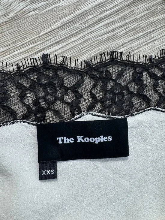 The Kooples Black & White Lace Sheer Camisole Top — Size Small - Picture 3 of 6